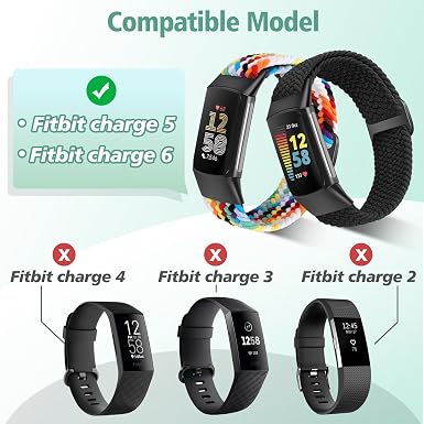 3 Cinturini In Nylon Intrecciato Elastici Per Fitbit Charge 6 E Charge 5 - Morbidi, Regolabili, Traspiranti (da 14 A 24 Cm) - Senza Attrezzi - 3