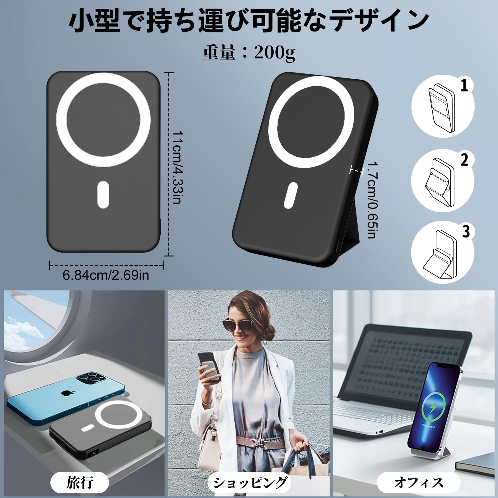 Amazon | LUCKYDUO モバイルバッテリー 10000mAh 大容量 急速充電 