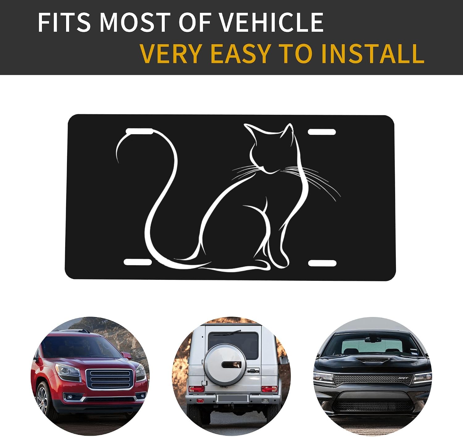 Front License Plate Black Striped Cat License Plate 6 X 12 Inch image 4