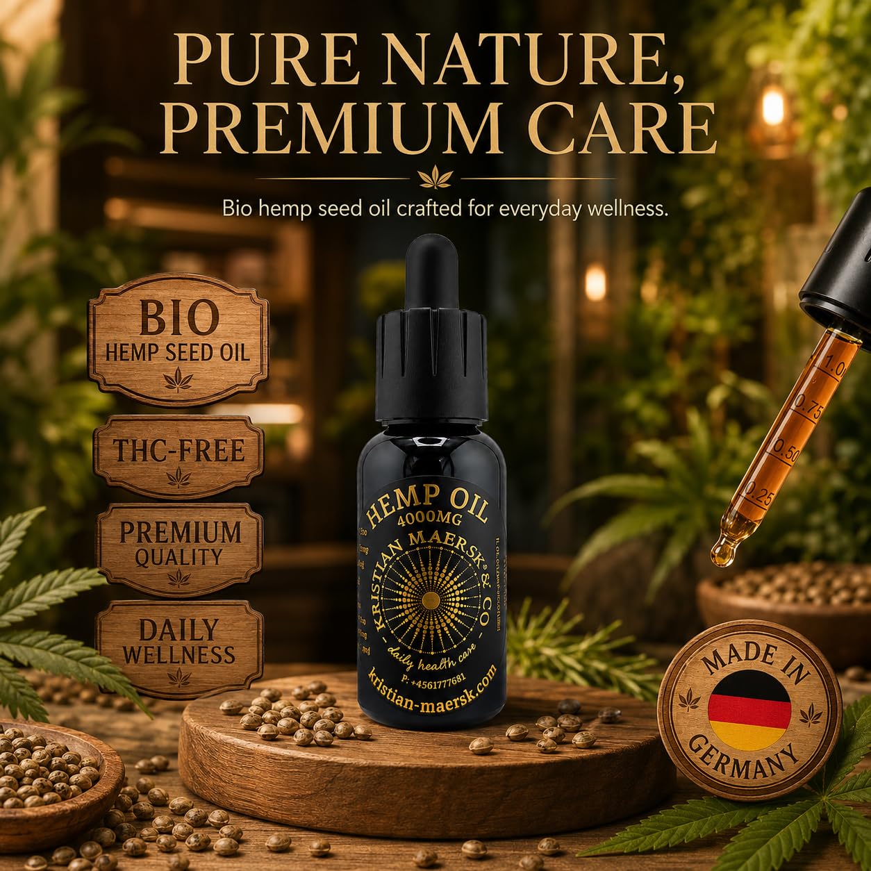 Meilleure huile de graines de chanvre pressée à froid 30 ml - Huile de graines de chanvre pure - Omega 3 6 9 - Gouttes de graines de chanvre naturelles - Soin de la peau - Végétalien