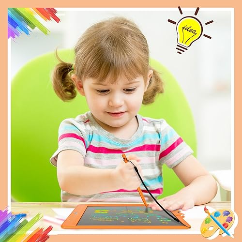 Miniatura 5 de NECHOUZHLI Tableta de escritura LCD para niños, tableta de dibujo electrónica borrable, tablero de graffiti Coloful infantil de 10 pulgadas,