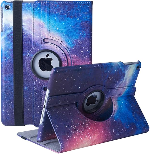 New Rotating Case for iPad 10.2" 9th / 8th / 7th Generation - 360 Degree Rotating Stand Protective Cover with Auto Sleep Wake for iPad 10.2 inch 2021 / 2020 / 2019 (Galaxy)