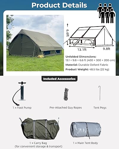 Miniatura 6 de Tienda de campaña inflable, diseño de lujo de Glamping con tragaluz, tela de Oxford