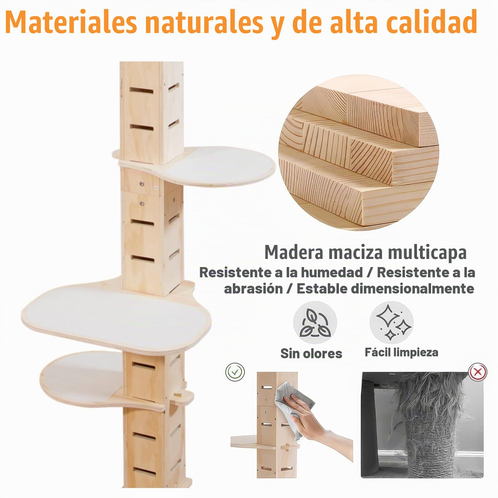 Road Rascador para gatos, escalera hasta el techo, altura regulable (250-290 cm), extremadamente alto, árbol de gato de 7 niveles, ideal para salón y dormitorio