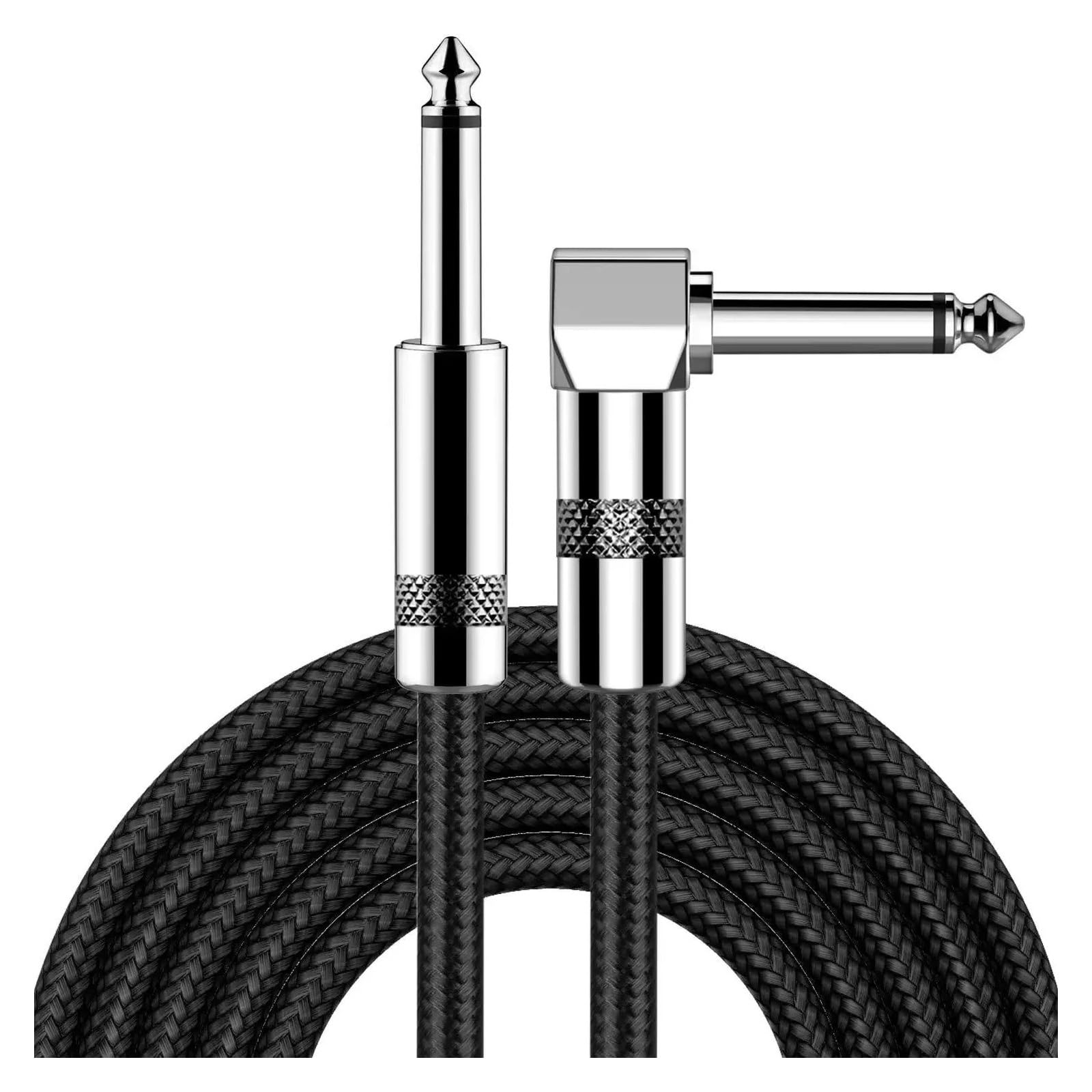 Kabel do gitary elektrycznej pleciony 90 stopni TS 6,5 mm kabel instrumentalny