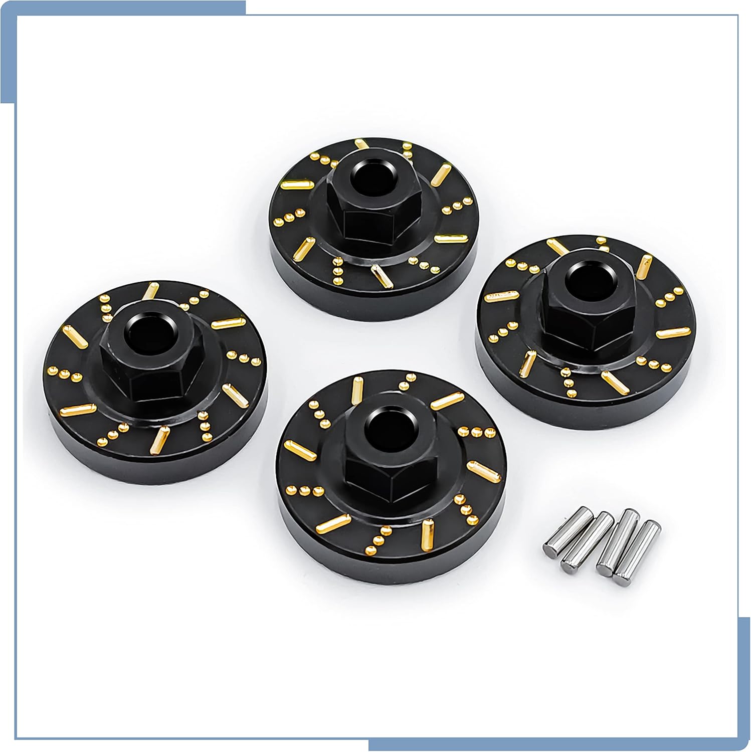 4PCS RC Brass Wheel Weights Hex Hub Adapters for TRX4M Upgrades 1/18 Scale RC Crawler Car Accessories, Black