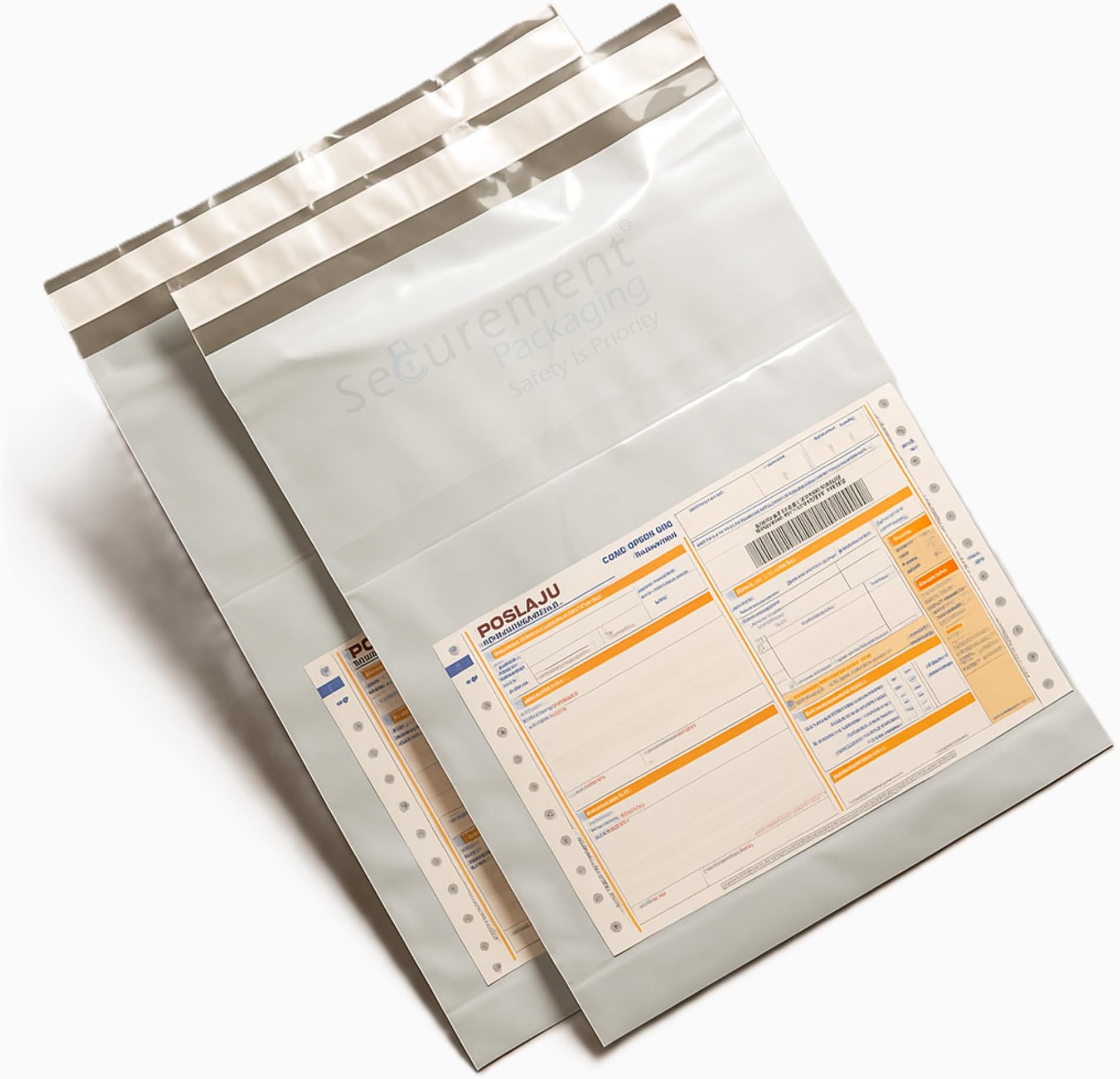 SECUREMENT 50 Pc 12 x 16 Inch Courier Bags With POD Jacket - Tamper Proof Safe Seal Packing Bags