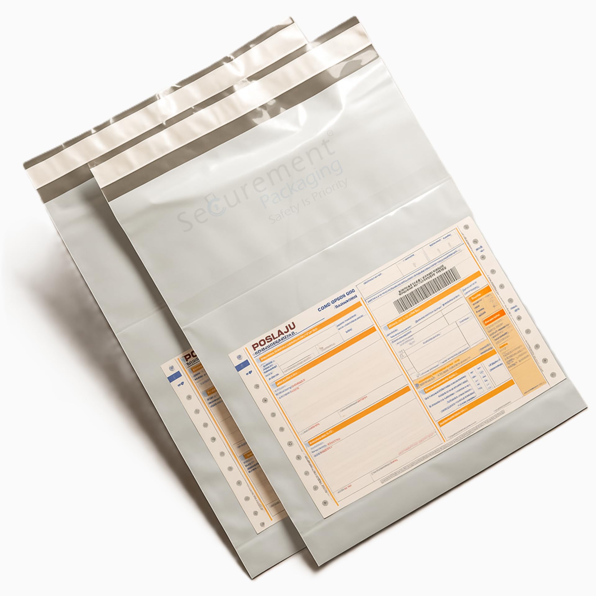 50 Pc 12 x 16 Inch Courier Bags With POD Jacket - Tamper Proof Safe Seal Packing Bags