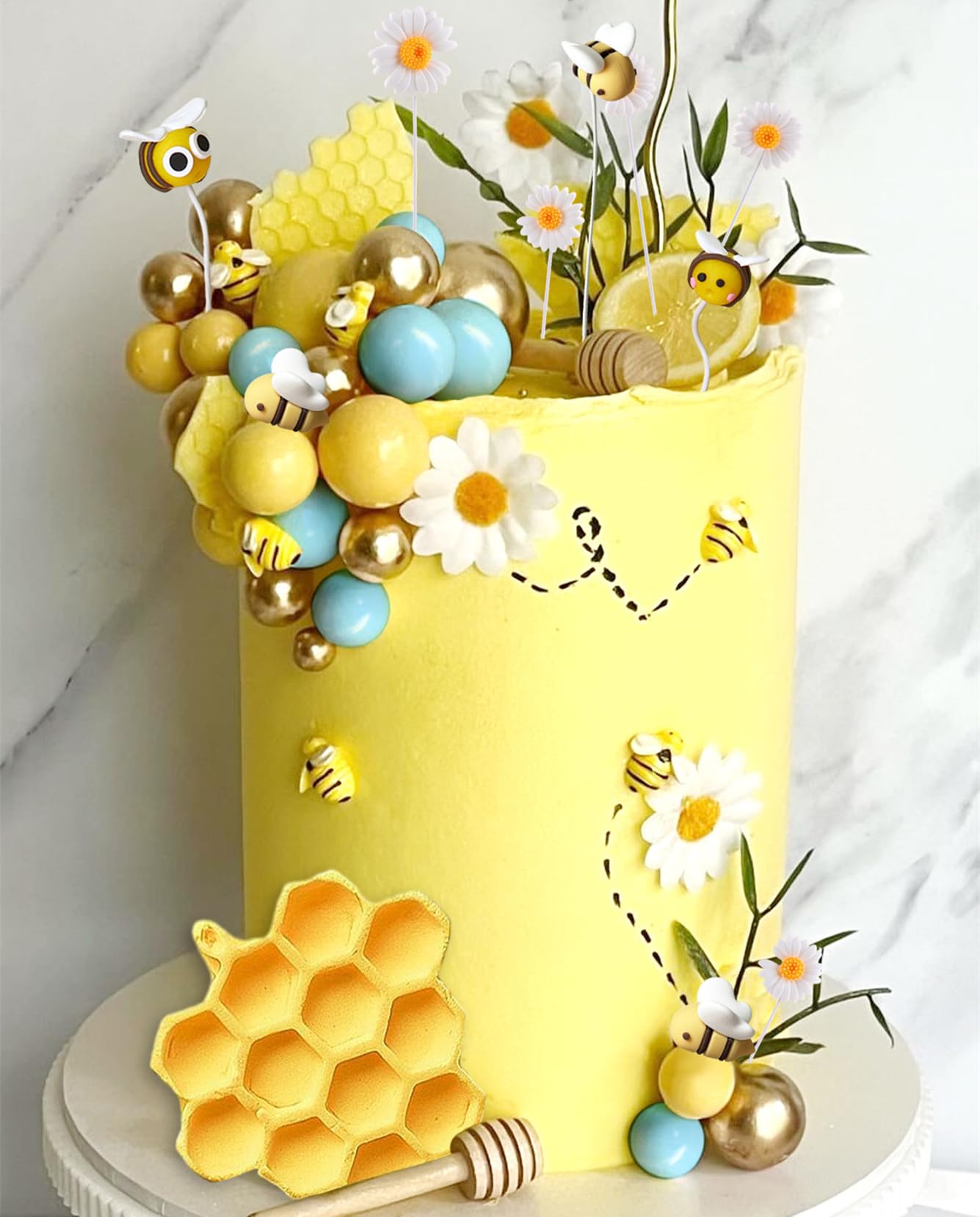 Decorazioni Torta Api E Fiori - Set Completo Per Baby Shower, Compleanni E Matrimoni - Foto 7