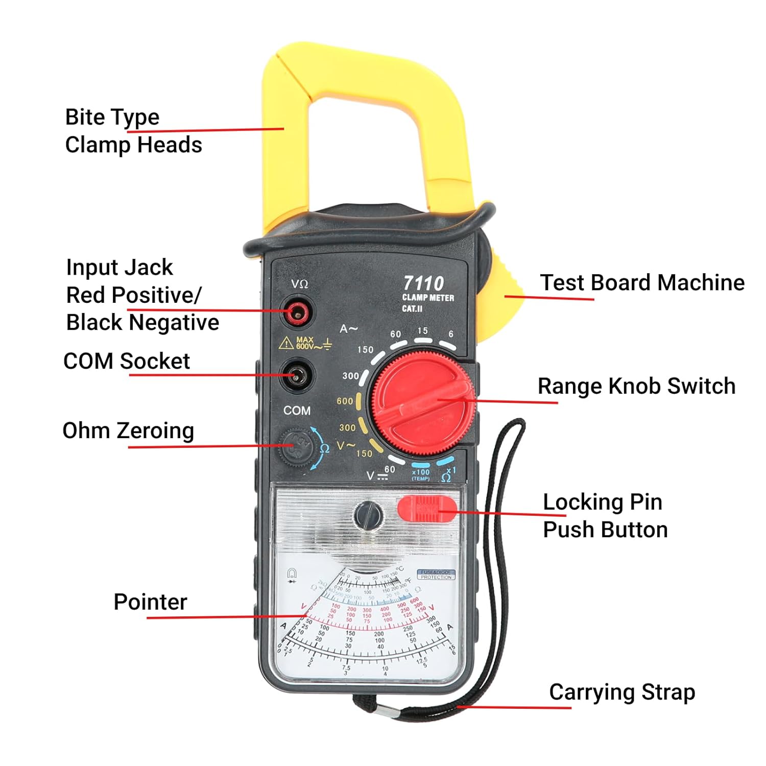 Clamp Meter Multimeter AC DC Analog Current Voltage Tester Handheld Amp Meter with Easy Read Pointer Dial for Electrical