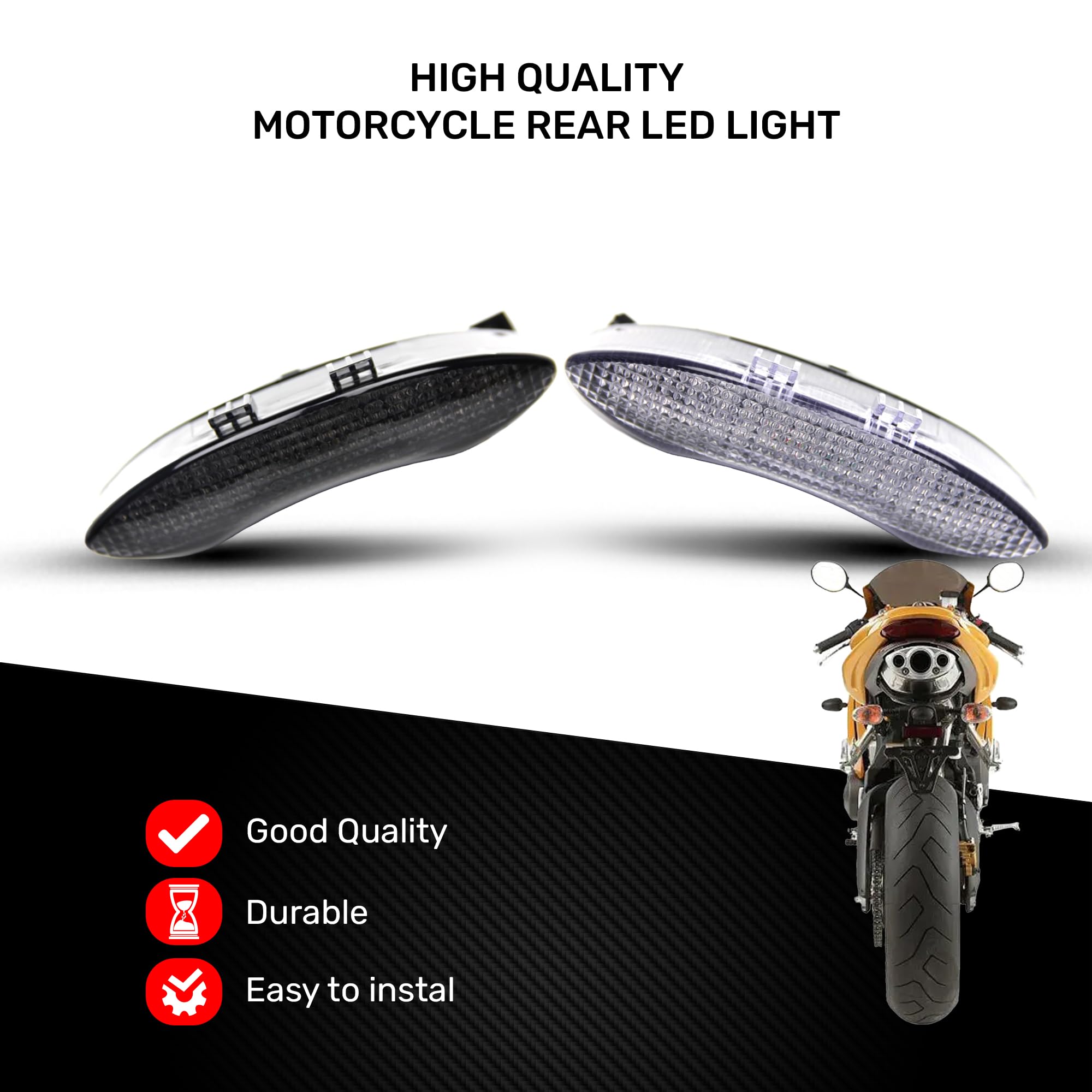 Topzone LED Brake Tail Light – Smoke Integrated Turn Signal For Triumph Speed Triple 2008-2010