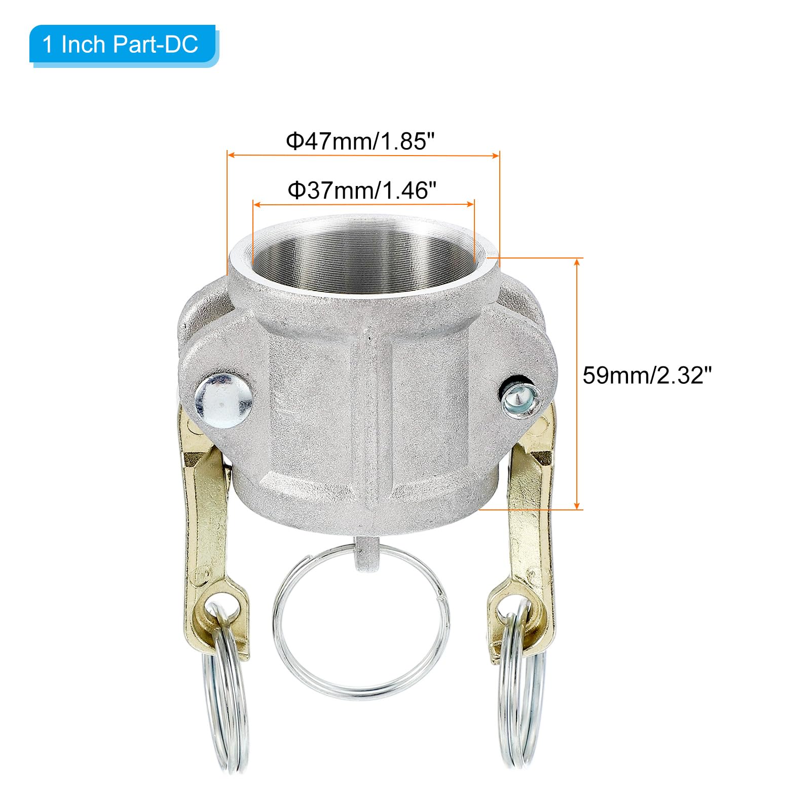 PATIKIL 2 Pack 1" Aluminum Cam Lock Fittings, Male Adapter x Female NPT Thread - Image 2