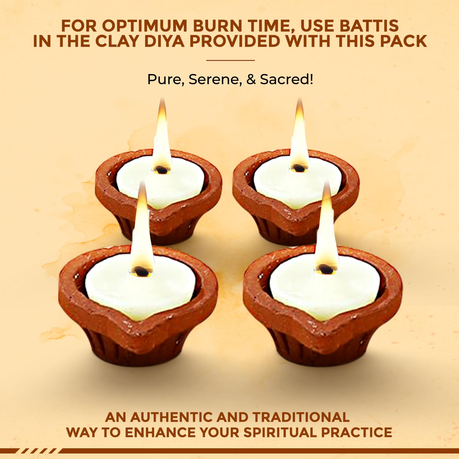 Welburn Veda&Co® Nagchampa Scented Ghee Blended Batti for Puja | Diya Batti with Cotton Wick | 30 Min Burning Time | Ghee Batti for Divine Worship | Ideal for Festivals and Daily Puja (Pack of 100) 2