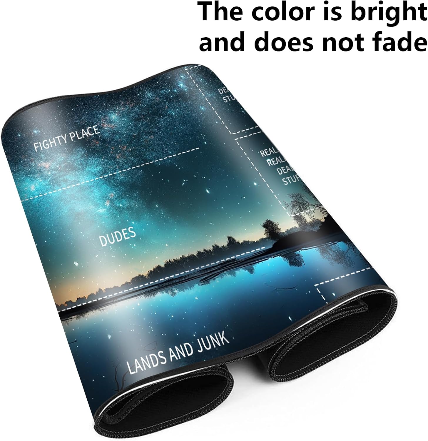 Playmat for MTG,Card Playmat Stitched with Zones for MTG Card Game Playing, TCG and Board Game Mat for Cards,Mousepad Desk Mats,Game Mat 24 x 14 inches-Under The Night Sky