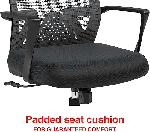 Miniatura 2 de STAPLES Cartwright - Silla ergonómica de escritorio de oficina, ajustable con malla transpirable y soporte lumbar, perfecta para el hogar