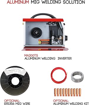 KICKINGHORSE MA200TS CSA/US Certified MIG/STICK/TIG Multiprocess 3-in-1 Aluminum 40K Hz IGBT Inverter Welder 220V. Full-Metal Heavy Duty Body - Ultimate Tool to Meet All Home Welding Needs
