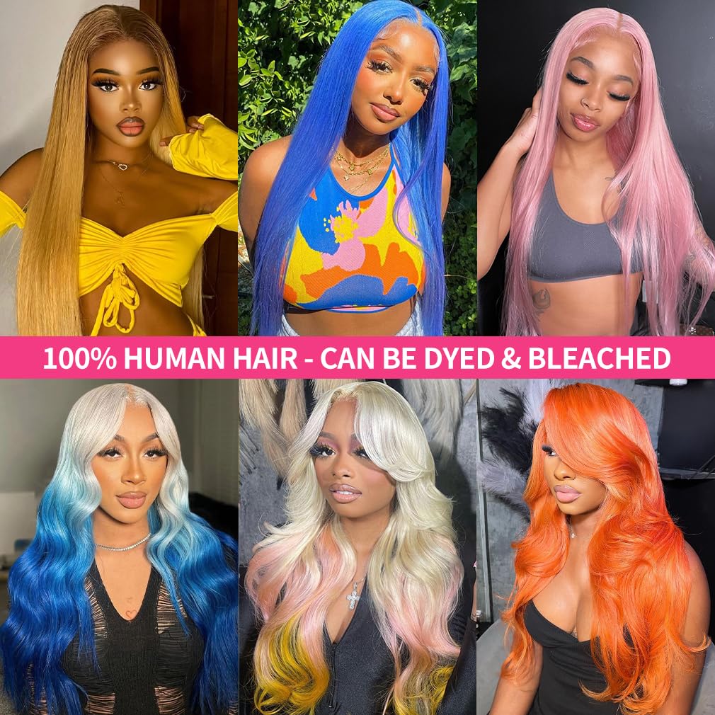 613 Lace Front Wig Human Hair Blonde Wig Human Hair Body Wave 13x4 200% Density 28 Inch Glueless HD Lace Frontal Wig for Black Women Pre Plucked Hairline