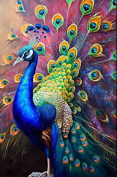 ★Original ART  ‘Peacock’ Peacock Wall Art Set of 6 Peacock Print Peacock Feather Wall