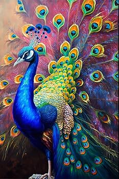 ★Original ART  ‘Peacock’ Amazon.com: Mimik Peacock Oil Painting Vintage Unframed