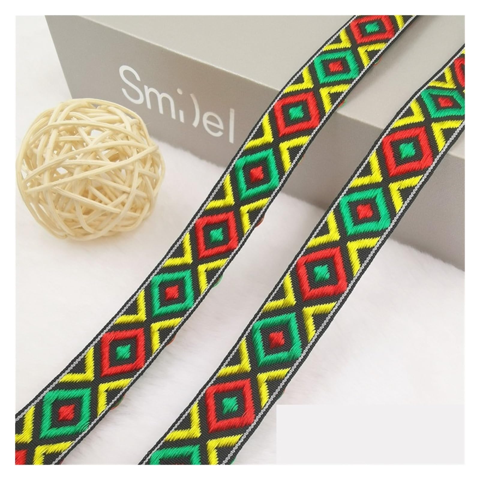 Webbing 5 Yards 20mm Shining Candy Color Woven Embroidered Jacquard Ribbons Decoration Silky Webbing for Pet Collars, Bags and Clothes(GS05 20mm 5Yards)
