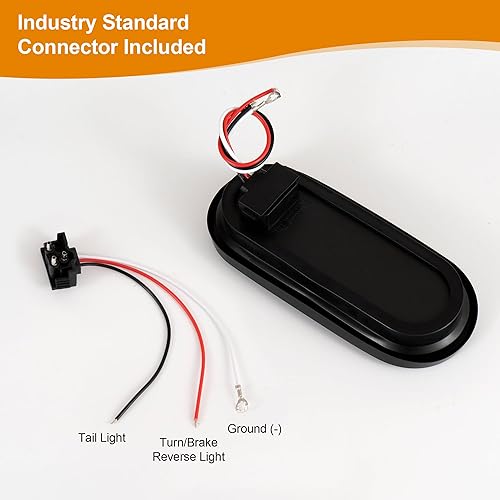 Miniatura 5 de Kit de luces LED para remolque, 2 luces traseras ovaladas de 6 pulgadas, 10 luces LED de marcador, luces de freno, luces traseras laterales de