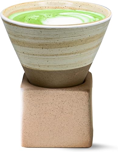 Miniatura 2 de Taza de café con forma de embudo de cono de base, taza de cerámica retro, taza de té de cerámica, latte japonés, taza de café de porcelana única,