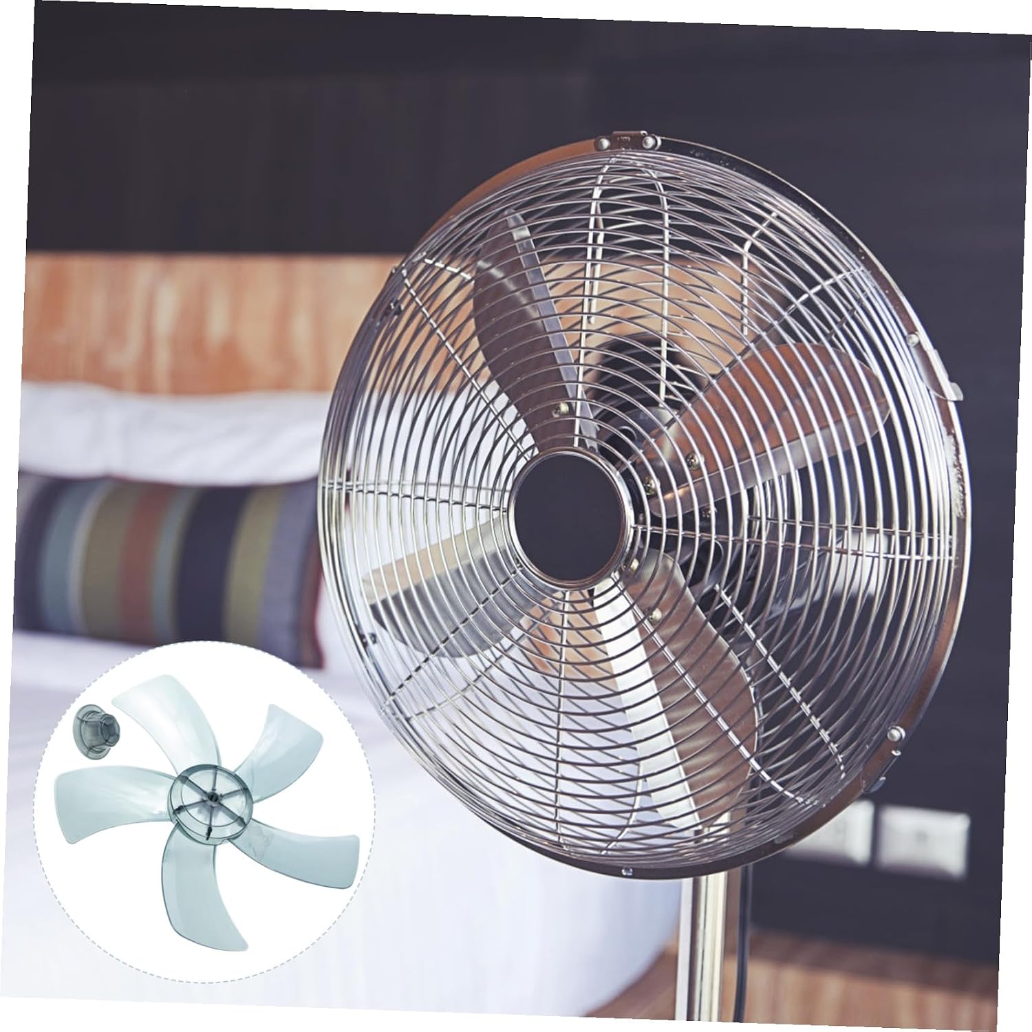 Electric Fan Blades 5- Replacement Easy Install for Table Fan Standing Pedestal f