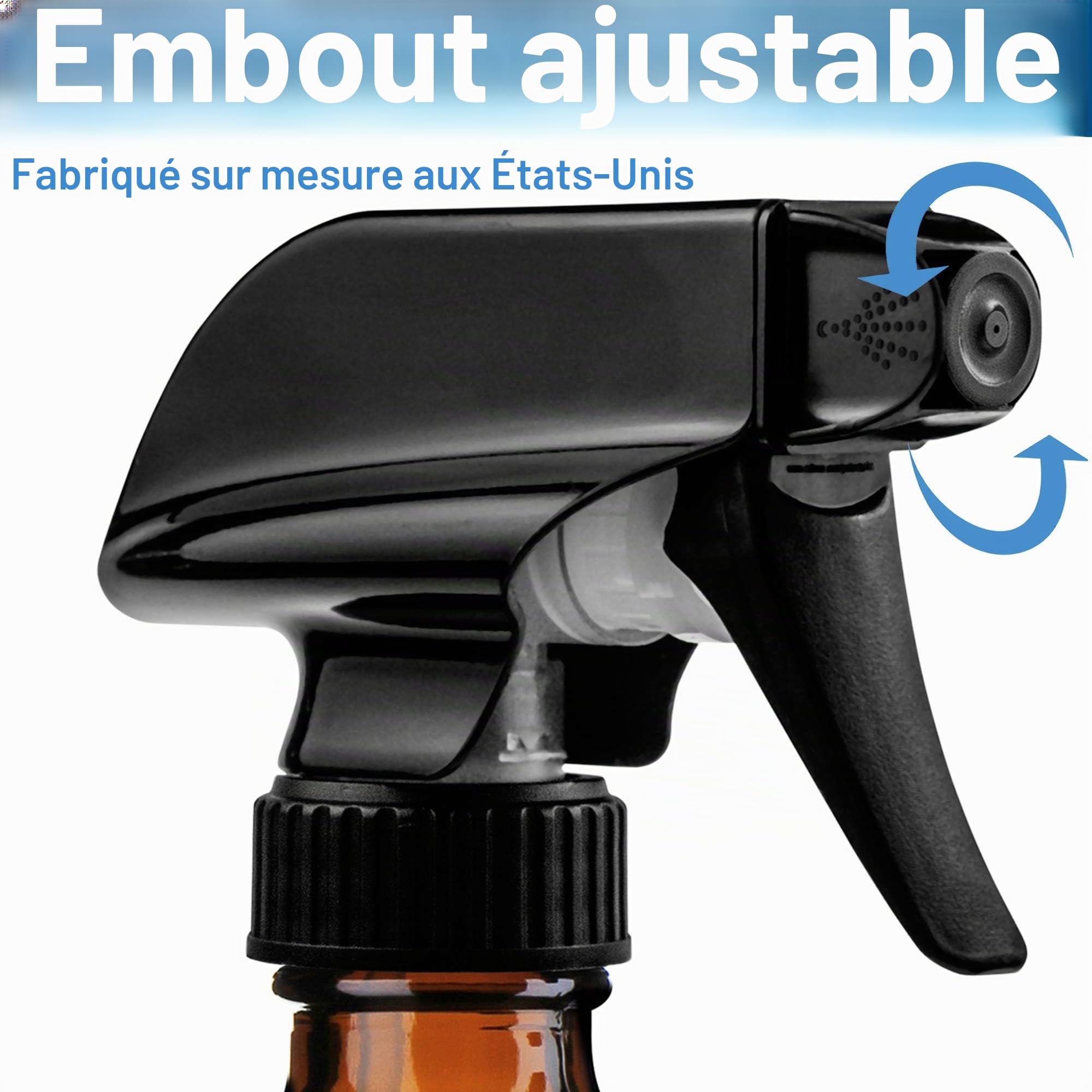 Sally's Organics Lot de 2 flacons vaporisateurs vides en verre ambré avec étiquettes – Récipient rechargeable de 473,6 g