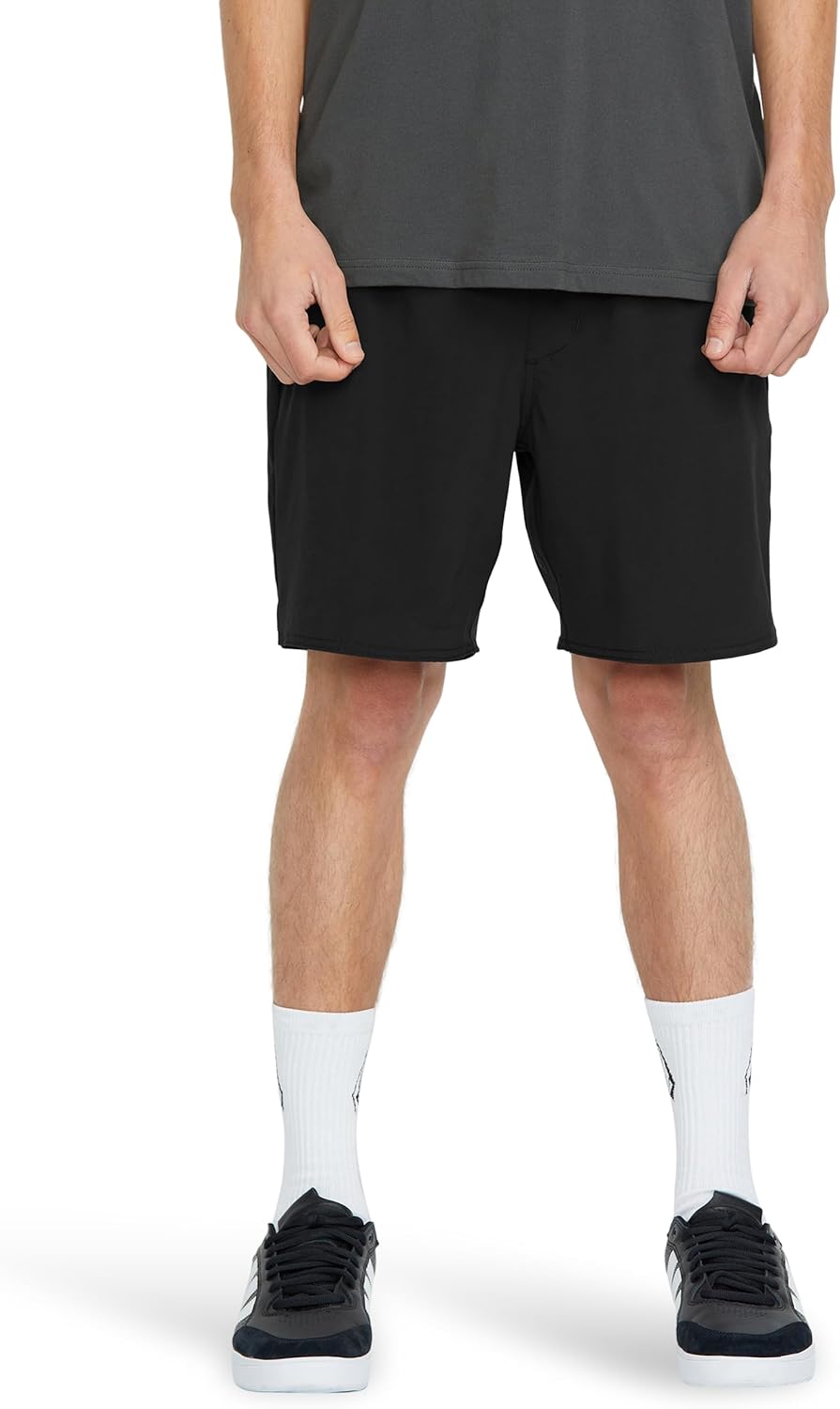 Volcom Men's Nomoly 18" Elastic Waist Hybrid Shorts – Quick Dry Stretch Fabric