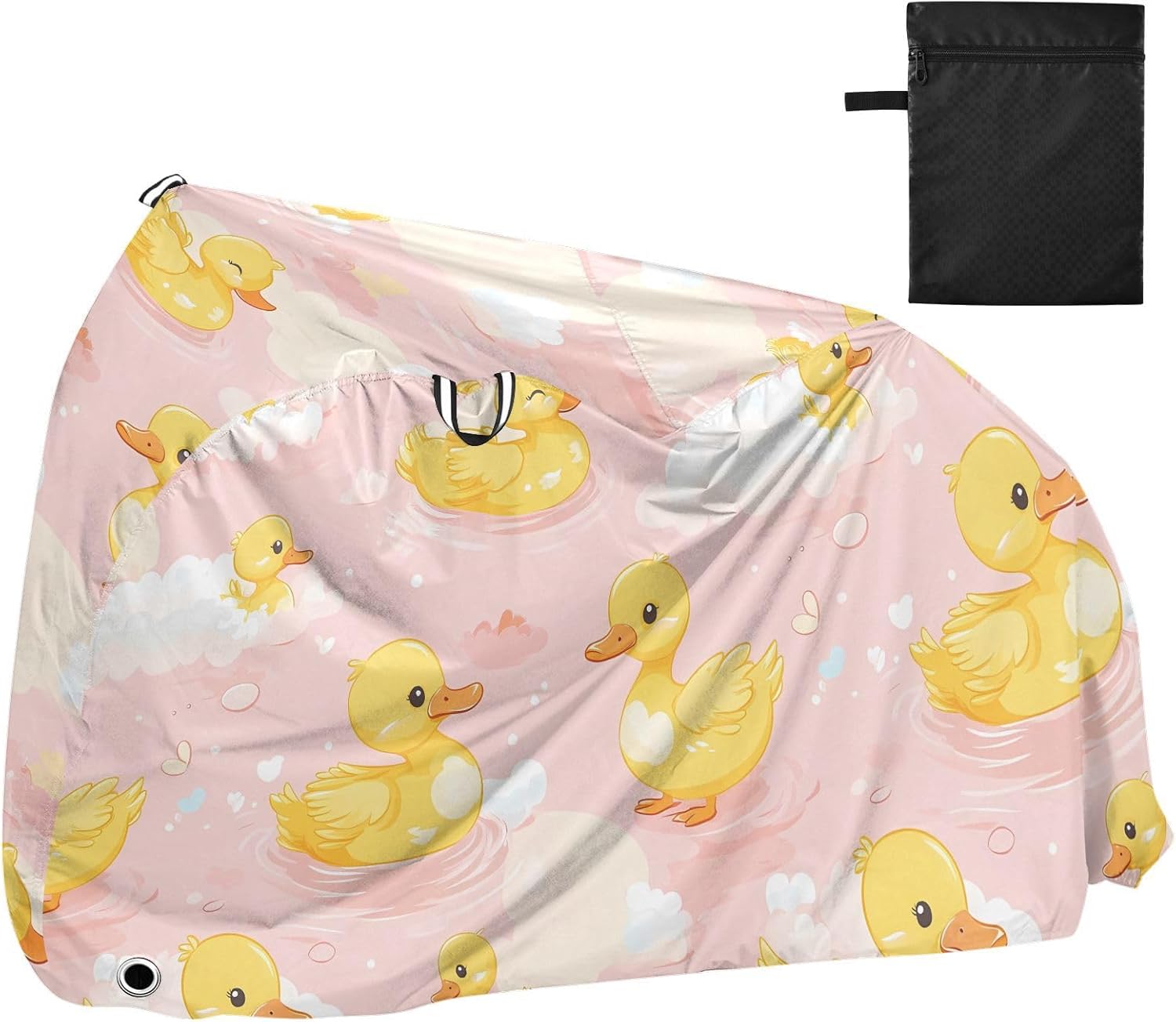 ALAZA Little Duck Swimming Bike Cover Waterproof Outdoor Ebike Bicycle Covers Tarp Protection for 1/2 Bikes, Sun UV Dust Wind Proof