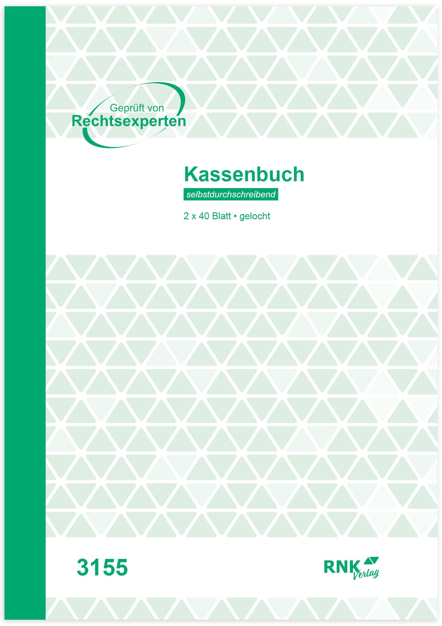 RNKVERLAG- Kassenbuch mit Umsatzsteuererfassung, im DIN A4 Format, perforiert, selbstdurchschreibend, Kassenbuch mit 2 x 40 Blatt (1x Weiß, 1x Durchschrift in Gelb), 1 Stück