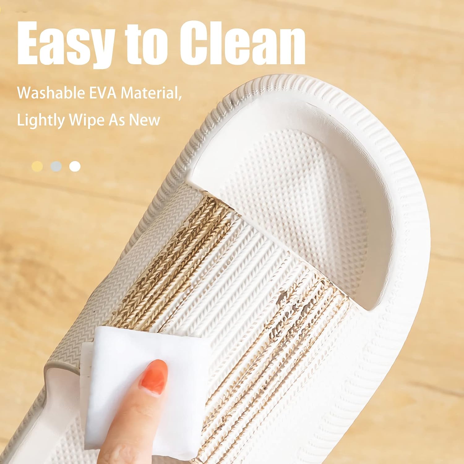 rosyclo Cloud Slippers for Women and Men, Pillow House Slippers Shower Shoes Indoor Slides Bathroom Sandals, Ultimate Comfort, Lightweight, Thick Sole, Non-Slip, Easy to Clean - Image 4