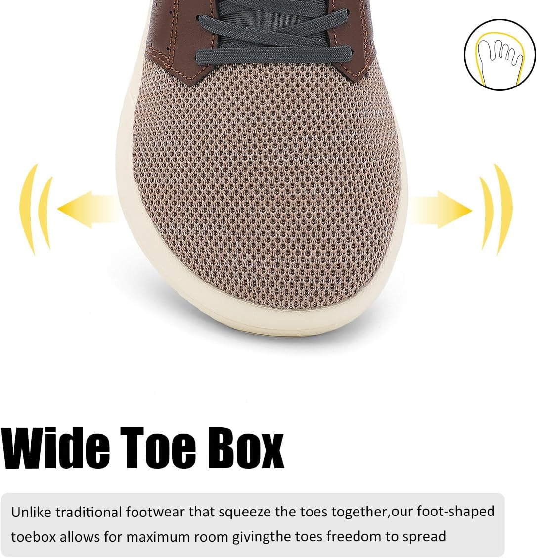 CFVKPT Men's Wide Toe Box Shoes Arch Support Barefoot Dress Sneakers Fashion Comfortable Breathable Casual Shoes - Image 5