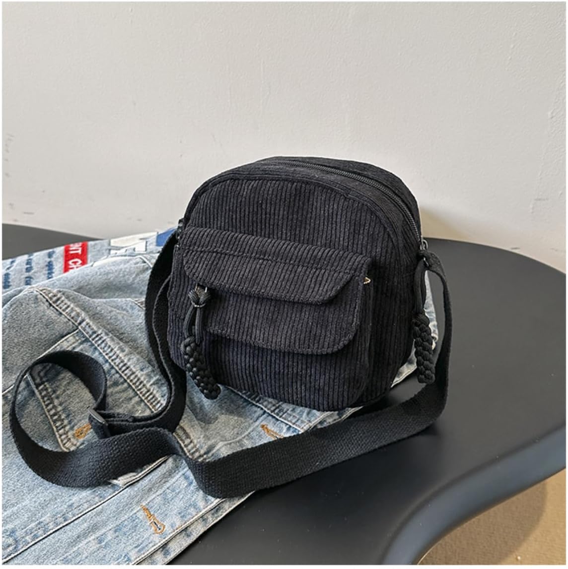 Women's Crossbody Bag Cute Corduroy Shoulder Bag Fashion Aesthetic Small Wallet Bag Adjustable Strap - Image 5
