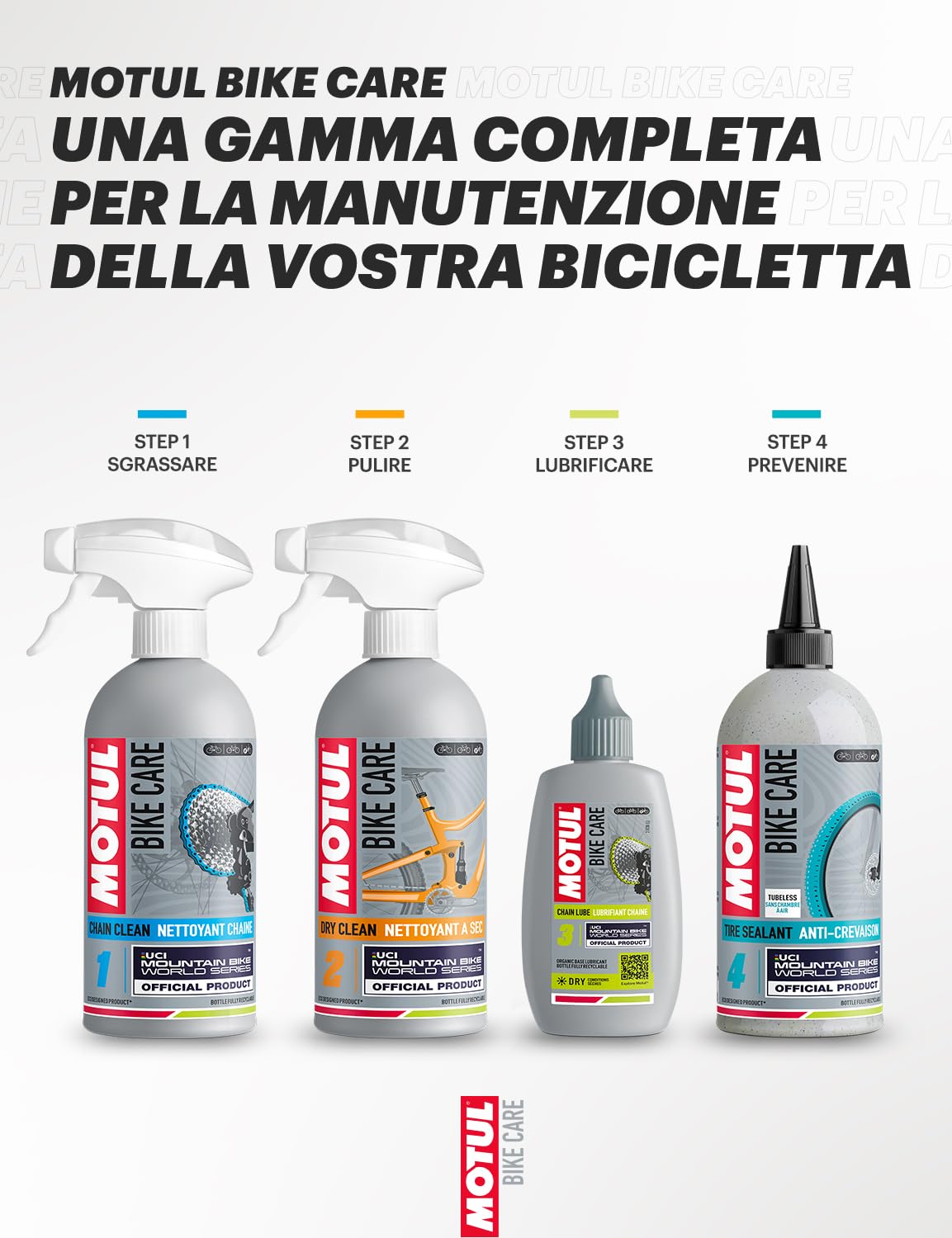 Motul - Liquido Preventivo Antiforatura per Biciclette MTB Tubeless - Gomme Senza Camera d’Aria - Fori Piccoli e Medi - Compatibile con MTB Elettriche - Bike Care Tire Sealant Off Road - 500 ml
