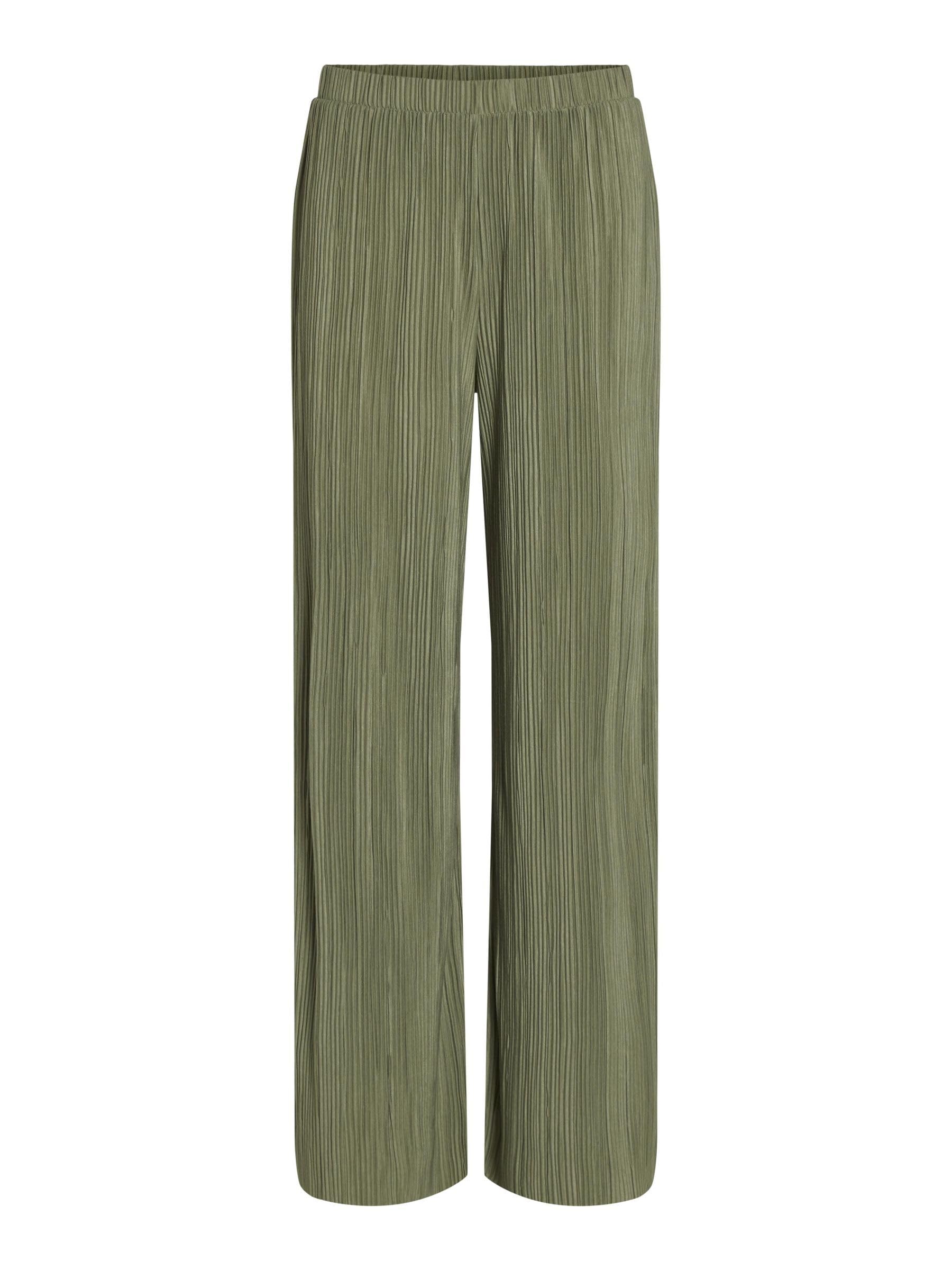 Vila Women's Oil Green Viplisa Hw Wide Pants-Noos Trousers, Xxl