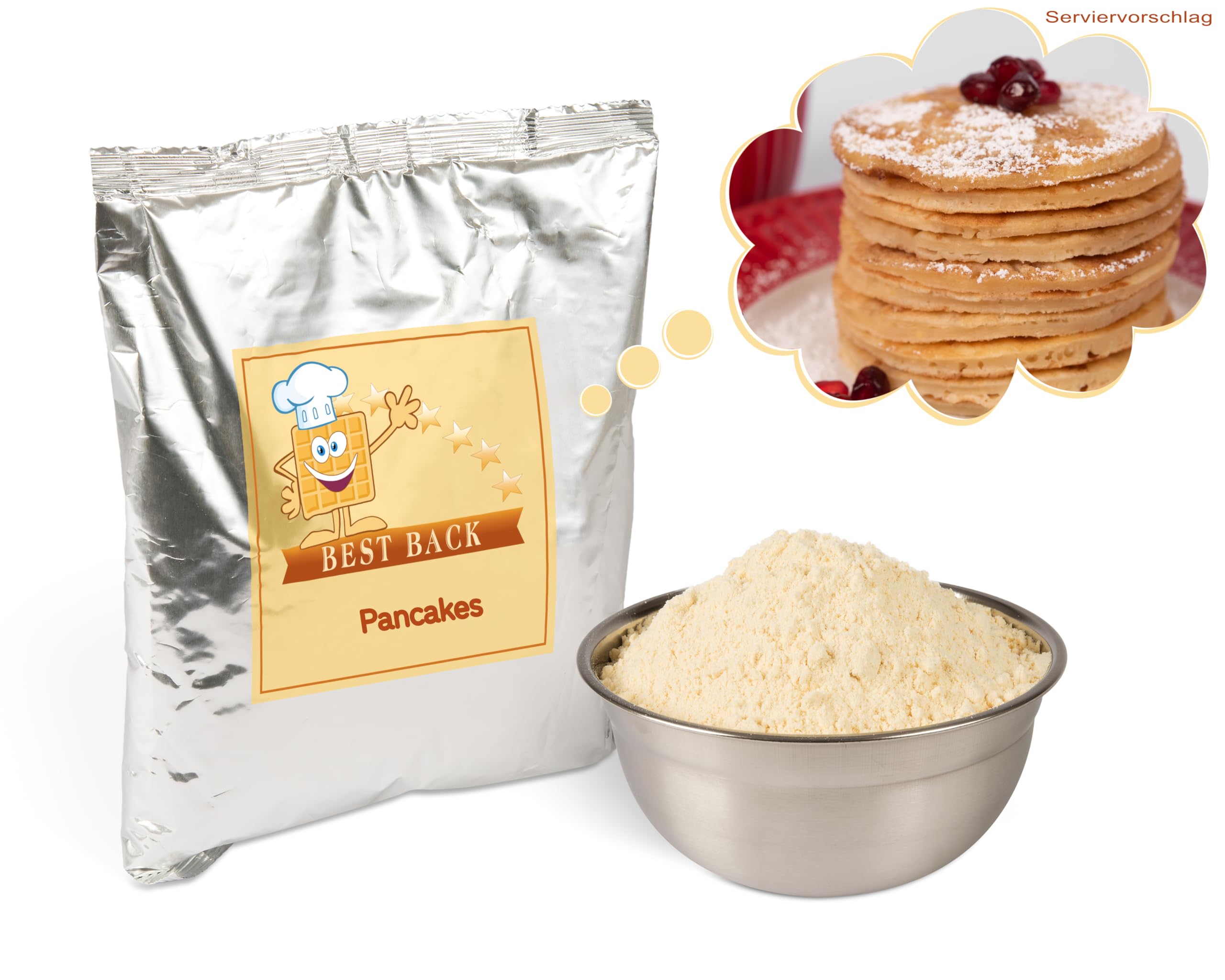 BEST BACK Pancake-Mix Backmischung 5 kg, 5er Pack (1 kg)