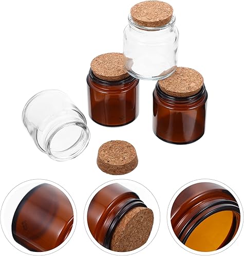 Miniatura 4 de Tarros de vela de vidrio con tapas de corcho, 4 unidades, 3.4 fl oz, envases de velas perfumadas vacíos redondos, velas de té, soporte de