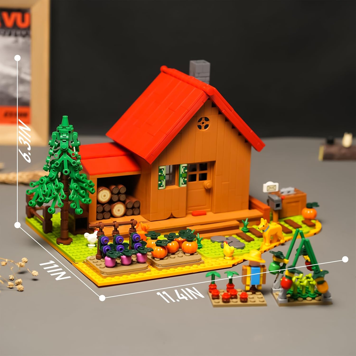 Friends Farm House Building Set Compatible with Lego for Adults, Farm Building Kit with Animals for Boys and Girls Halloween, 845 pcs