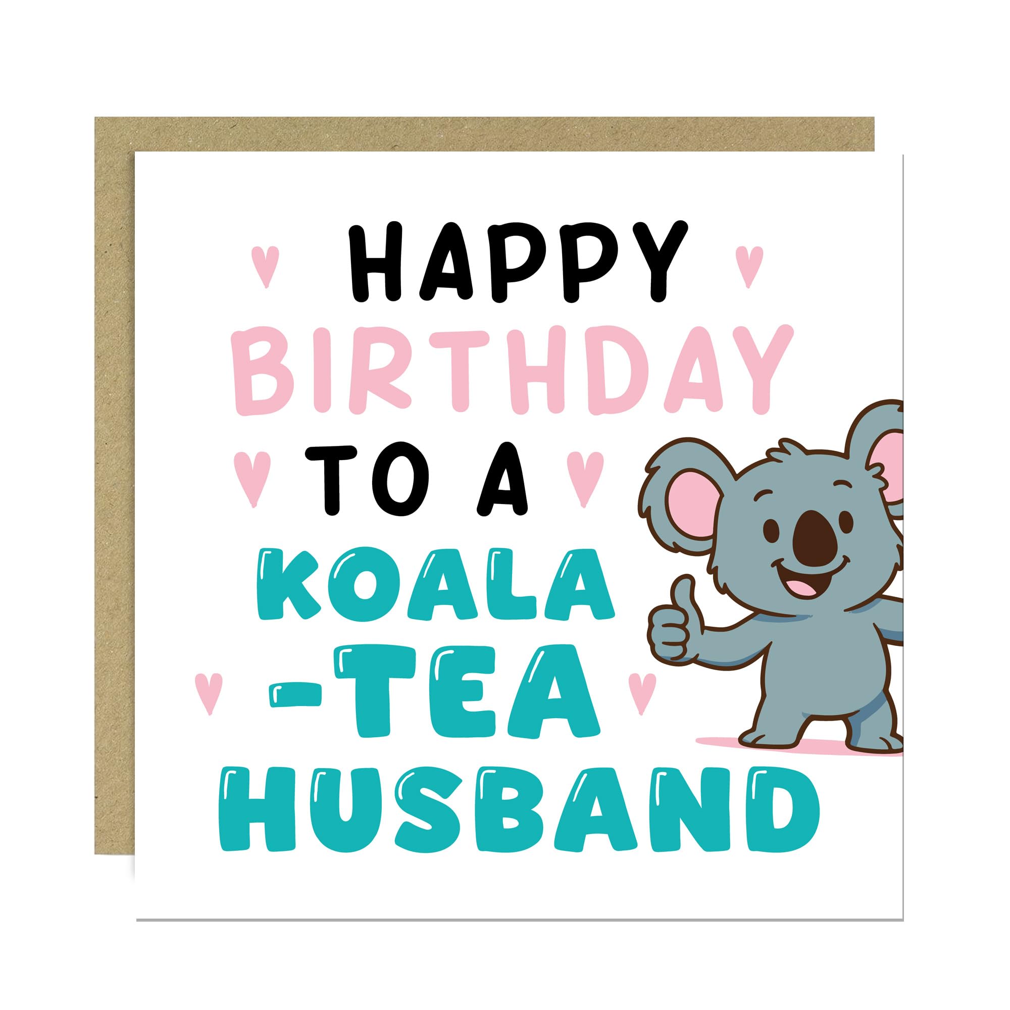 RED OCEAN Husband Birthday Card From Wife Funny Card For Partner 145x145mm With Kraft Envelope Hilarious Humorous Happy Birthday Cards For Him Men
