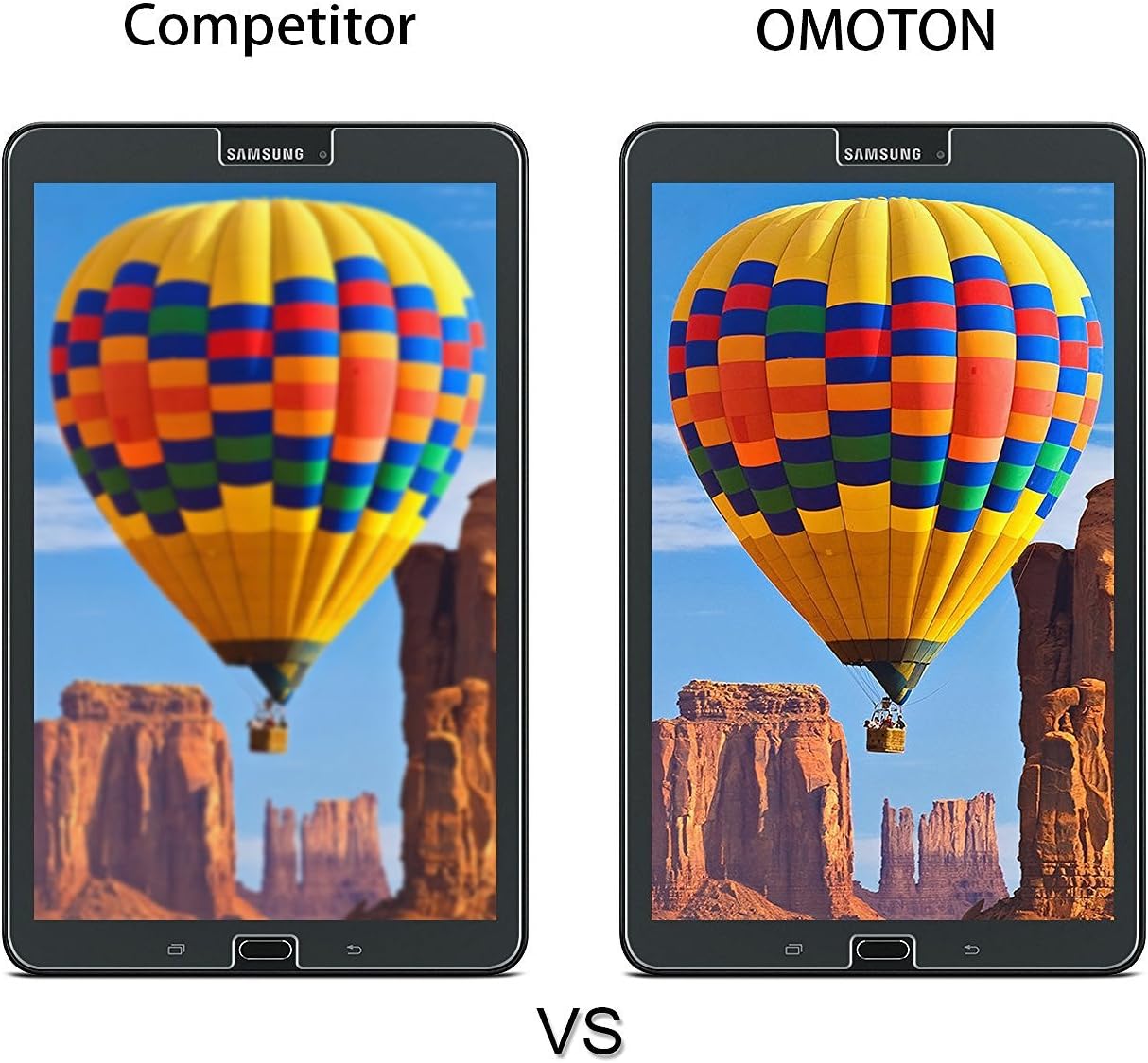OMOTON Samsung Galaxy Tab E 9.6 Screen Protector, Tempered Glass, [9H Hardness] [Crystal Clear] [Scratch-Resistant] [Easy Installation] Perfect for Samsung Galaxy Tab E 9.6 inch Tablet(2015 Released)