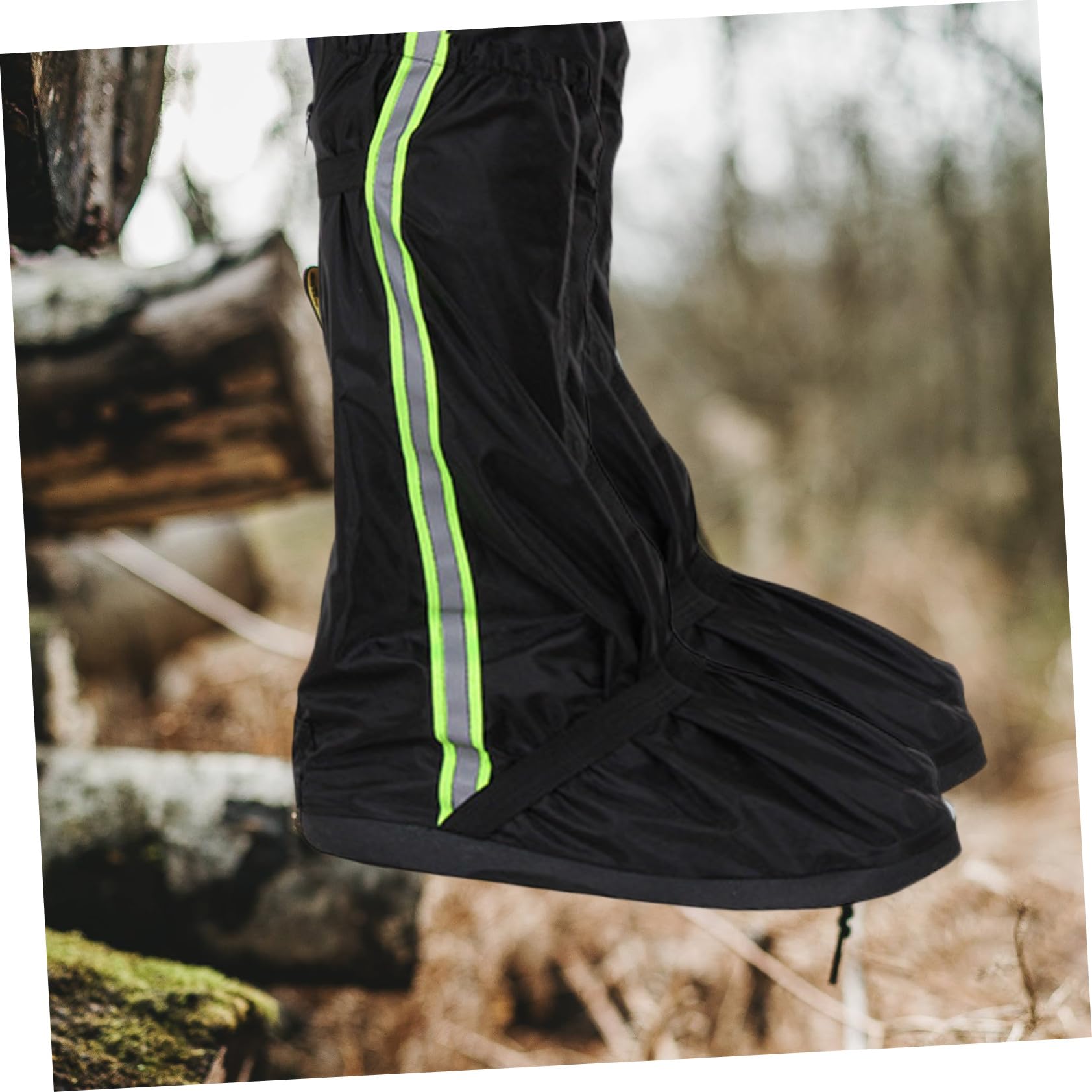 Polainas Impermeables de Oxford para Exteriores, Ligeras y Cómodas, Protección para Piernas y Ropa en Senderismo y Mochila Negro