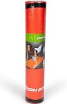 IBF IRON BODY FITNESS Two-Tone 6 mm Tapis de yoga extra épais avec sangle, surface antidérapante (68" x 24" x 1/4"), Tapis d'exercice parfait pour le yoga, Pilates, gymnastique, gym - Orange/gris (98504-0)