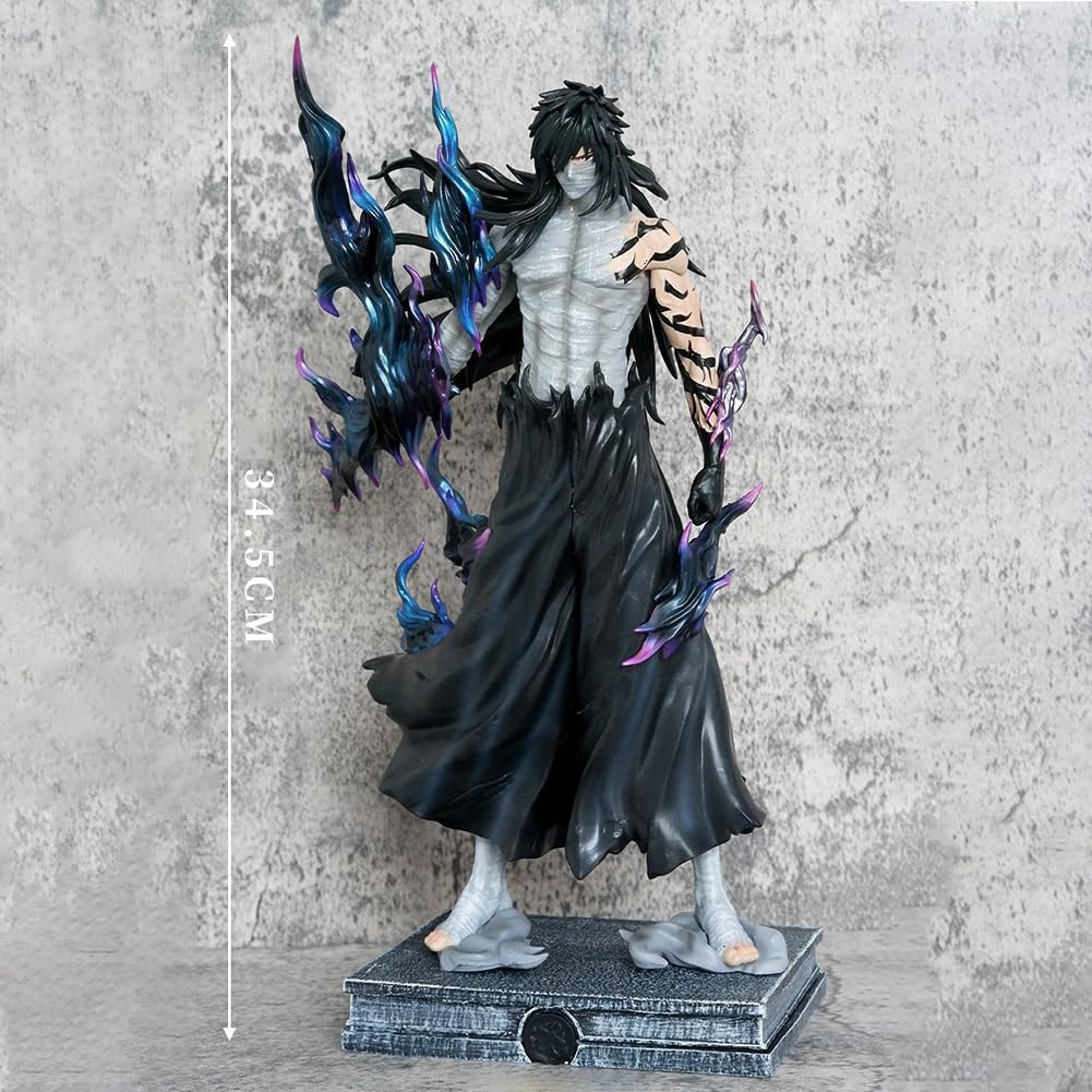 Kurosaki Ichigo Mugetsu Ichigo 34CM Bianco Figura Anime Action Statua Combattente Posizione Oggetto da Collezione Decorazione Regalo 34 cm