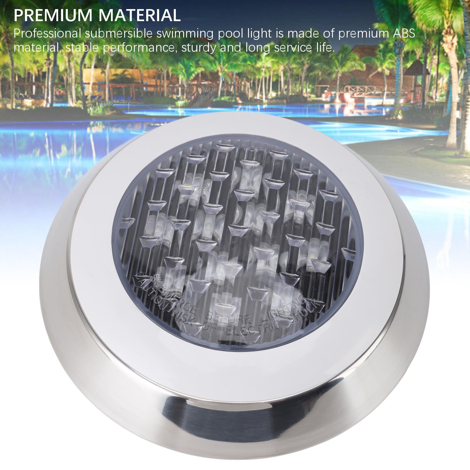 LED Poolleuchten, 3000 K Warmes Licht, Wasserdicht, Dekorative Einbau Tauchleuchten, Unterwasserleuchten für Teich, Bad, Spa (12w)