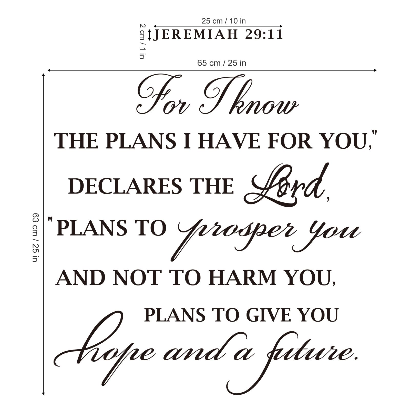 decalmile Bible Verse Wall Decal Quotes for I Know The Plans I Have for You Inspirational Religious Christian Wall Letter Stickers Bedroom Living Room Office Wall Decor - Image 4