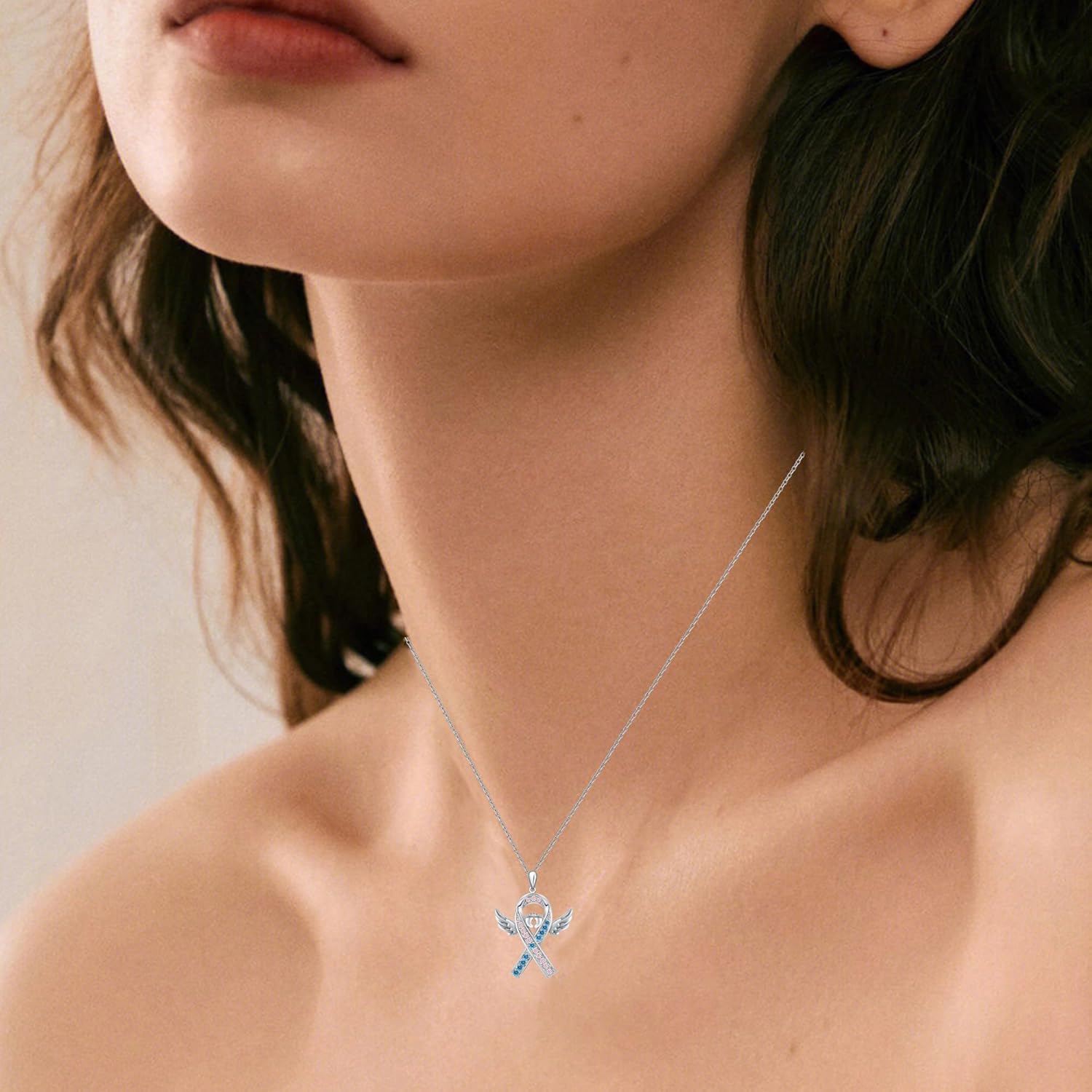 Hug Love New Mom to Be Gift Mommy of an Angel Necklace Miscarriage Memorial Gifts Sterling Silver Sunflower Mama Father Daughter Necklace Pink Ribbons Breast Cancer Awareness Jewelry Mom Gifts - Image 4