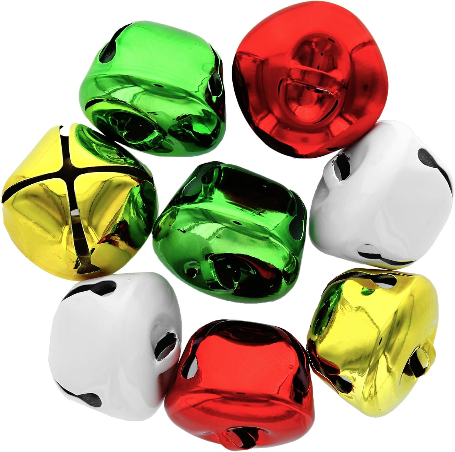 Essentials By Leisure Arts Jingle Bells 35mm Traditional Christmas 8pc - 1.4in Craft Bells for Holiday Decorations, Jewelry, Ornaments, Costumes, Cards, and DIY Projects