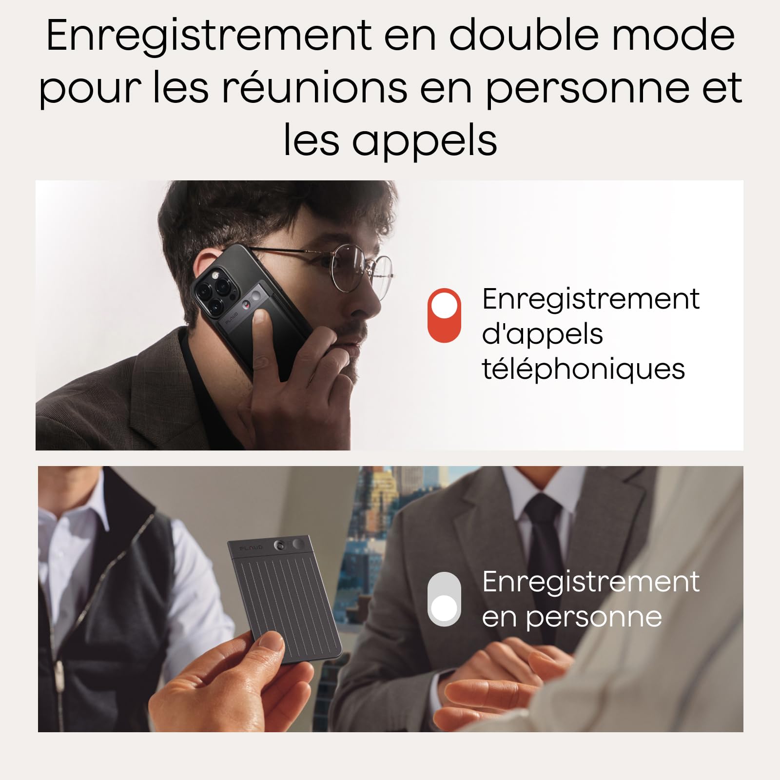 Plaud Note Enregistreur Vocal IA avec Étui, Transcription et Résumé IA Noir | Dictaphone Enregistreur Vocal Numérique IA, Résumé Automatique, Compatible Teams, 112 Langues, pour Réunions et Appels