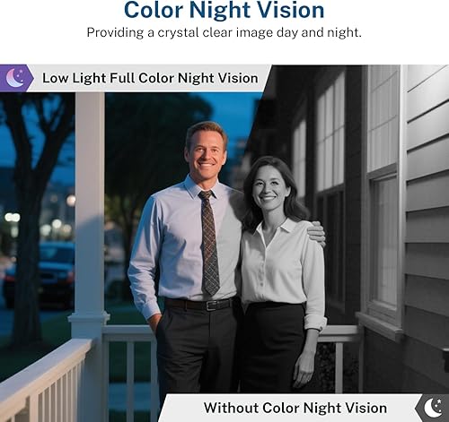 Miniatura 6 de Cámara de timbre de video inalámbrica Wi-Fi de 1080p con detección de movimiento AI, audio bidireccional y visión nocturna, almacenamiento en la